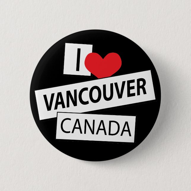 Bóton Redondo 5.08cm Eu amo Vancôver Canadá (Frente)