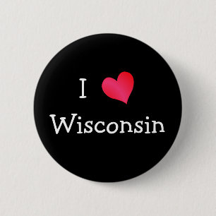 Bóton Redondo 5.08cm Eu Amo Wisconsin