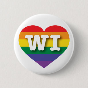 Bóton Redondo 5.08cm Eu amo Wisconsin Orgulho gay