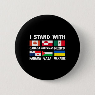 Bóton Redondo 5.08cm Eu Apoio O Canadá Groenlândia México Panamá Gaza U