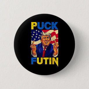 Bóton Redondo 5.08cm Eu Apoio o Meme da Ucrânia Trump Puck Futin Vintag
