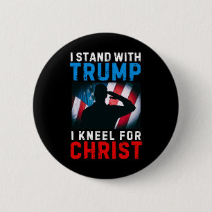 Bóton Redondo 5.08cm Eu Apoio Trump É Meu Presidente Ajoelhe-se Jesus C