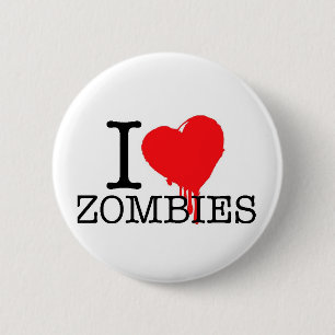 BÓTON REDONDO 5.08CM EU CORAÇÃO AMO ZOMBIES