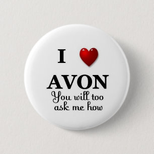 Bóton Redondo 5.08cm eu coração avon pergunto-me como