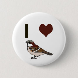 Bóton Redondo 5.08cm Eu coração pardal