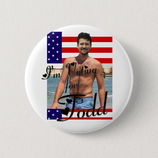 Bóton Redondo 5.08cm Eu estou votando para o botão de Todd (Frente)