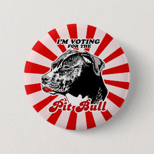 Bóton Redondo 5.08cm Eu estou votando para o pitbull