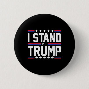 Bóton Redondo 5.08cm Eu Fico Com O Trump American Flag Usa Trump Suppor