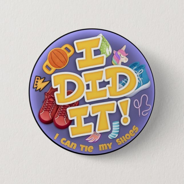 Bóton Redondo 5.08cm Eu Fiz - 2 1/4" (Frente)