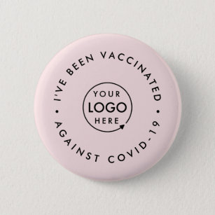Bóton Redondo 5.08cm Eu fui vacinado   Logotipo rosa para empresas 19