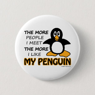 Bóton Redondo 5.08cm Eu gosto de meu pinguim