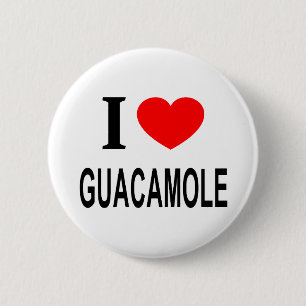 Bóton Redondo 5.08cm Eu ❤️ GUACAMOLE Eu AMO GUACAMOLE Eu ADORO GUACAMOL