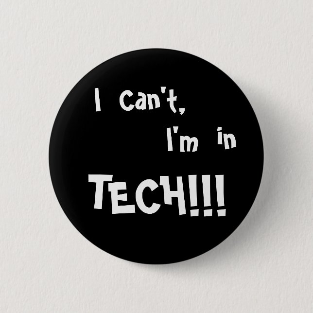 Bóton Redondo 5.08cm Eu não posso abotoar-se (Frente)