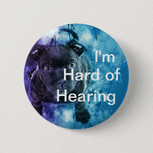 Bóton Redondo 5.08cm Eu sou com deficiência auditiva: crachá bonito d