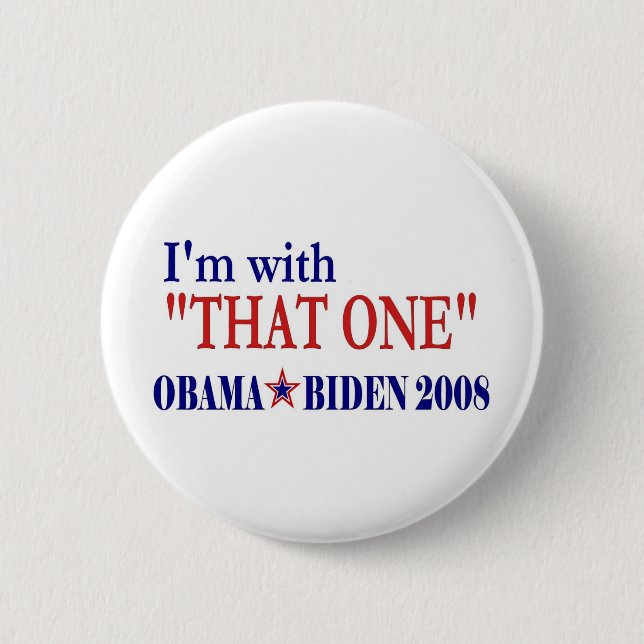 Bóton Redondo 5.08cm Eu sou com esse (Barack Obama (Frente)