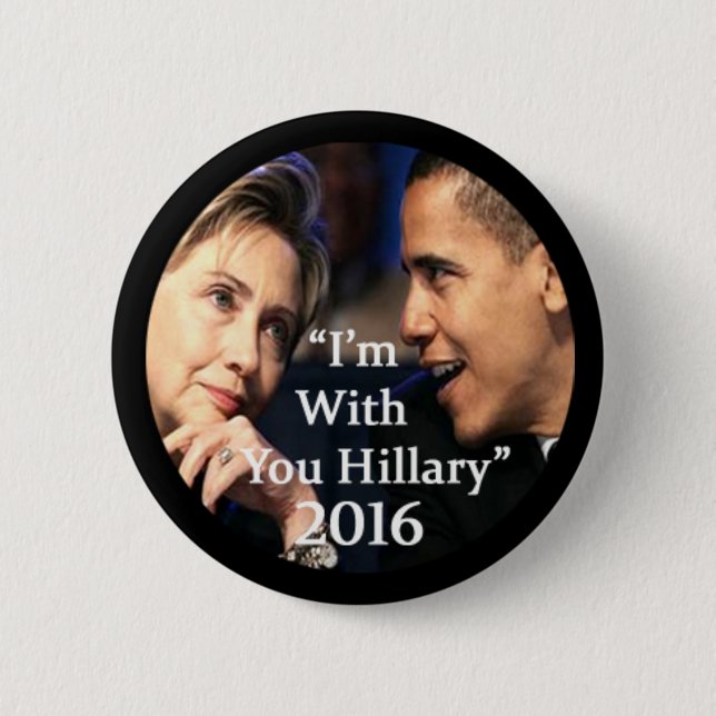 Bóton Redondo 5.08cm "Eu sou com você, a Hillary" Hillary & a foto de (Frente)
