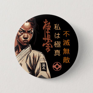 Bóton Redondo 5.08cm Eu sou Kyokushin - Inquebrantável, Inparável, Kara