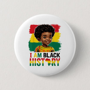 Bóton Redondo 5.08cm Eu Sou Menino Afro da História Negra Príncipe de P