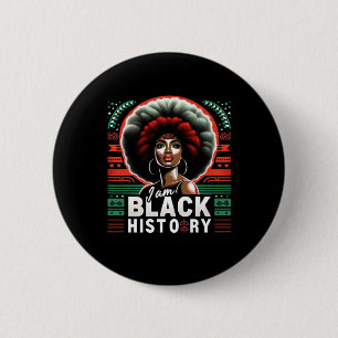 Bóton Redondo 5.08cm Eu Sou Mês da História Negra Afro-Americano Junete