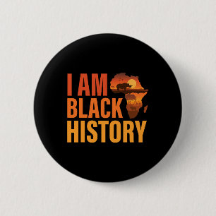 Bóton Redondo 5.08cm Eu Sou Mês da História Negra Forte Mela Africana N