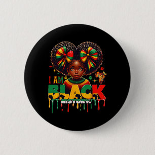 Bóton Redondo 5.08cm Eu Sou O Mês Da História Negra Afro-Americano Para