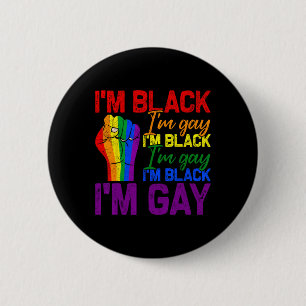 Bóton Redondo 5.08cm Eu sou Preto Eu sou Gay Punho Poderoso Orgulho Lgb