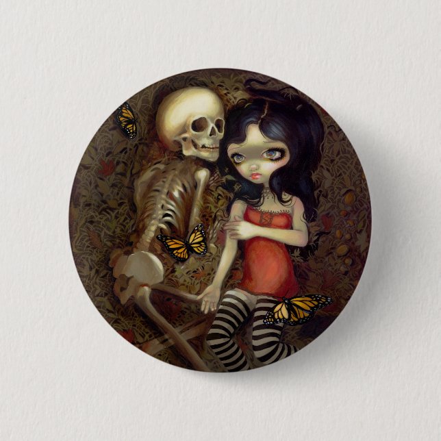 Bóton Redondo 5.08cm "Eu sou quase com você" botão (Frente)