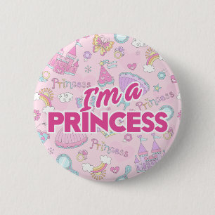 Bóton Redondo 5.08cm Eu sou um Botão Princesa