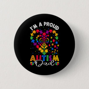 Bóton Redondo 5.08cm Eu sou um Pai de Autismo orgulhoso Vovó Autismo Se