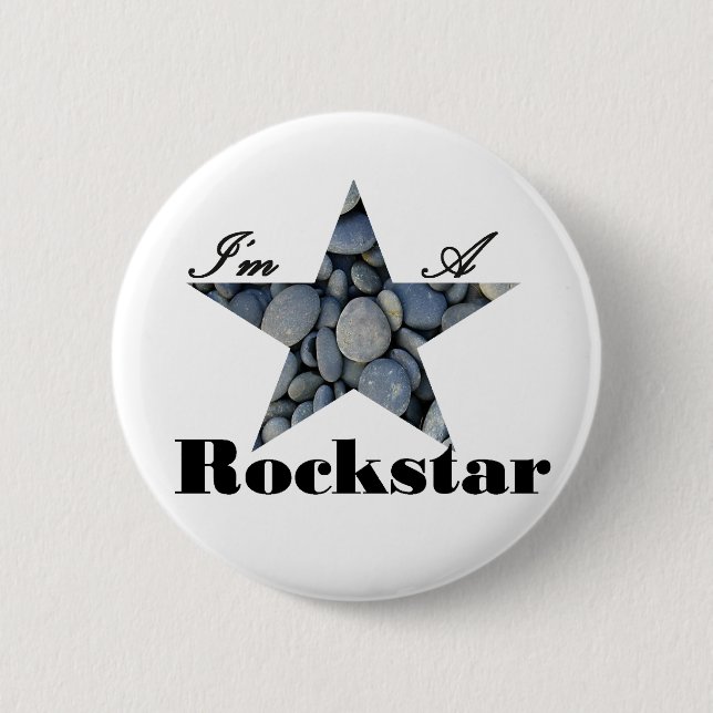 Bóton Redondo 5.08cm Eu sou um Rockstar (Frente)