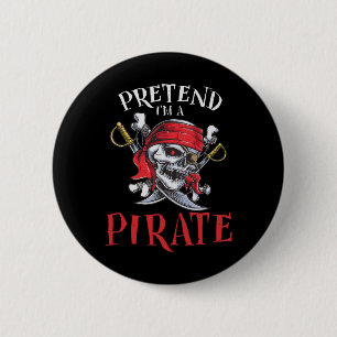 Bóton Redondo 5.08cm Eu sou uma fantasia de Halloween do Caveira Pirata