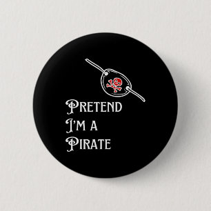Bóton Redondo 5.08cm Eu sou uma fantasia de Halloween preguiçosa pirata