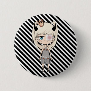 Bóton Redondo 5.08cm Eu sou uma princesa Pin de Chibi