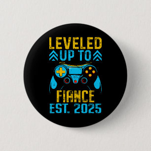 Bóton Redondo 5.08cm Eu Subi de Nível para Noivo 2025 Noivo Gamer Recém