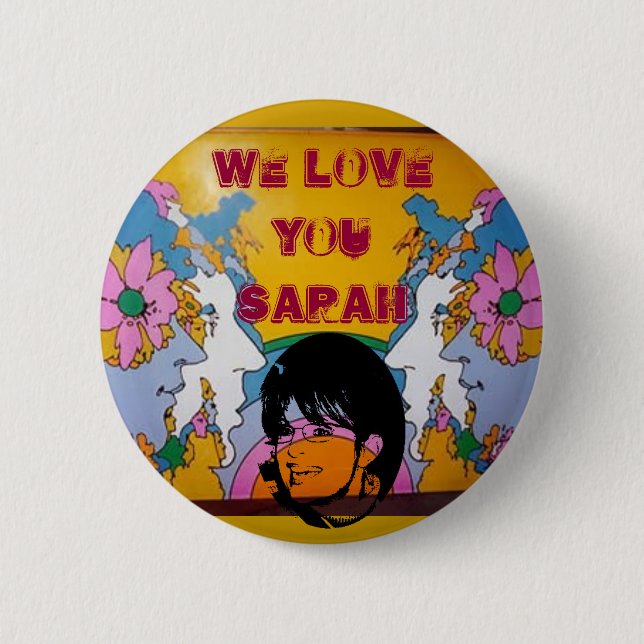 Bóton Redondo 5.08cm eu te amo sarah (Frente)