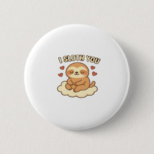 Bóton Redondo 5.08cm Eu Te Lavo - Bonita Kawaii Sloth Amor Design Cl