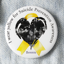 Bóton Redondo 5.08cm Eu Uso Amarelo para Foto de Prevenção ao Suicídio
