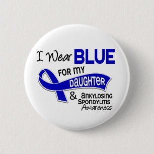 Bóton Redondo 5.08cm Eu visto a filha azul 42 Spondylitis Ankylosing