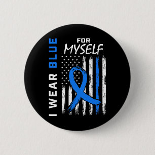 Bóton Redondo 5.08cm Eu Visto Azul Para Mim Próprio Diabetes Consciênci