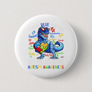 Bóton Redondo 5.08cm Eu Visto Azul Para O Meu Filho E O Autismo Filha