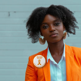 Bóton Redondo 5.08cm Eu visto laranja para mim mesma Esclerose Múltipla