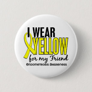Bóton Redondo 5.08cm Eu visto o amarelo para minha endometriose do