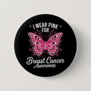 Bóton Redondo 5.08cm Eu Visto Rosa Para Consciência Do Cancer Da Mama _