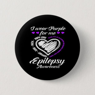 Bóton Redondo 5.08cm Eu Visto Roxo Para Mim Guerreiro Combatendo Epilep