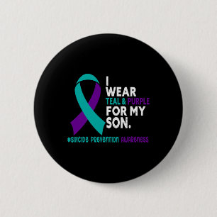 Bóton Redondo 5.08cm Eu Visto Teal E Roxo Para O Meu Filho Suicida Prev
