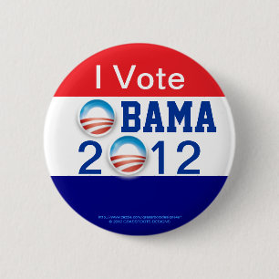 Bóton Redondo 5.08cm Eu voto, 3D o logotipo, termo de OBAMA 2012 ò