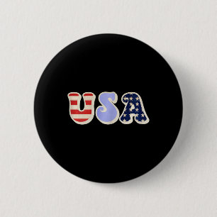 Bóton Redondo 5.08cm Eua Com Bandeira Americana Para Adultos Adolescent
