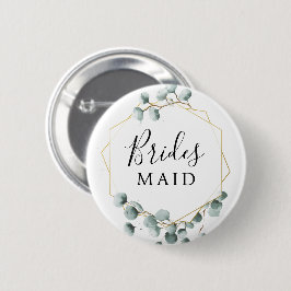 Bóton Redondo 5.08cm Eucalyptus Greenery Bridal Party Button Bridesmaid