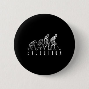 Bóton Redondo 5.08cm Evolução do Jogador de Hóquei no Gelo Homem Macaco