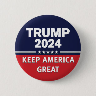 Bóton Redondo 5.08cm Excelente Trump 2024 Keep America